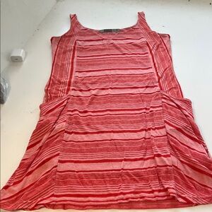 Athleta Medium Flame Red Striped Lined Breeze Dress with Pockets